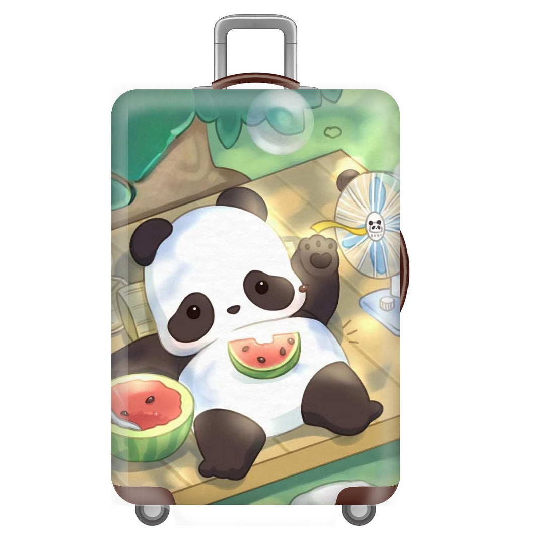 Unisexer nicht-elastischer Kofferbezug für Hartschalen-Trolley mit niedlichem Panda-Motiv, elastische Schutzhülle mit Griff- und Radausschnitten Skanto