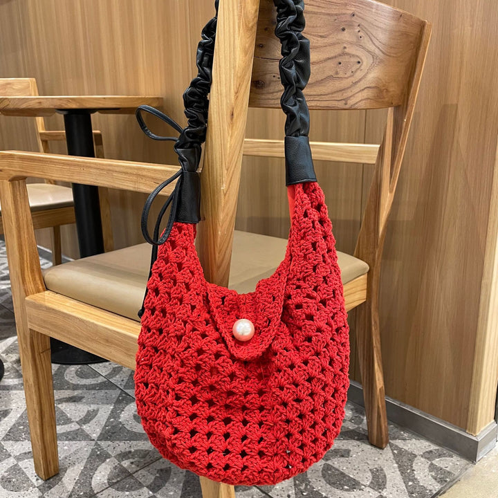 Handgeknüpfte vielseitige Tasche mit eleganten Perlenverzierungen Skanto