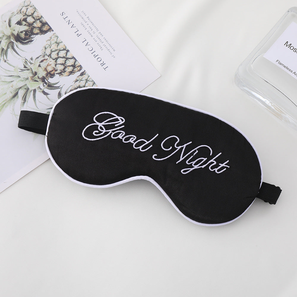 Unisex Skanto Bestickte Kontur-Schlafmaske mit dekorativer Schriftstickerei und verstellbarem Gummiband
