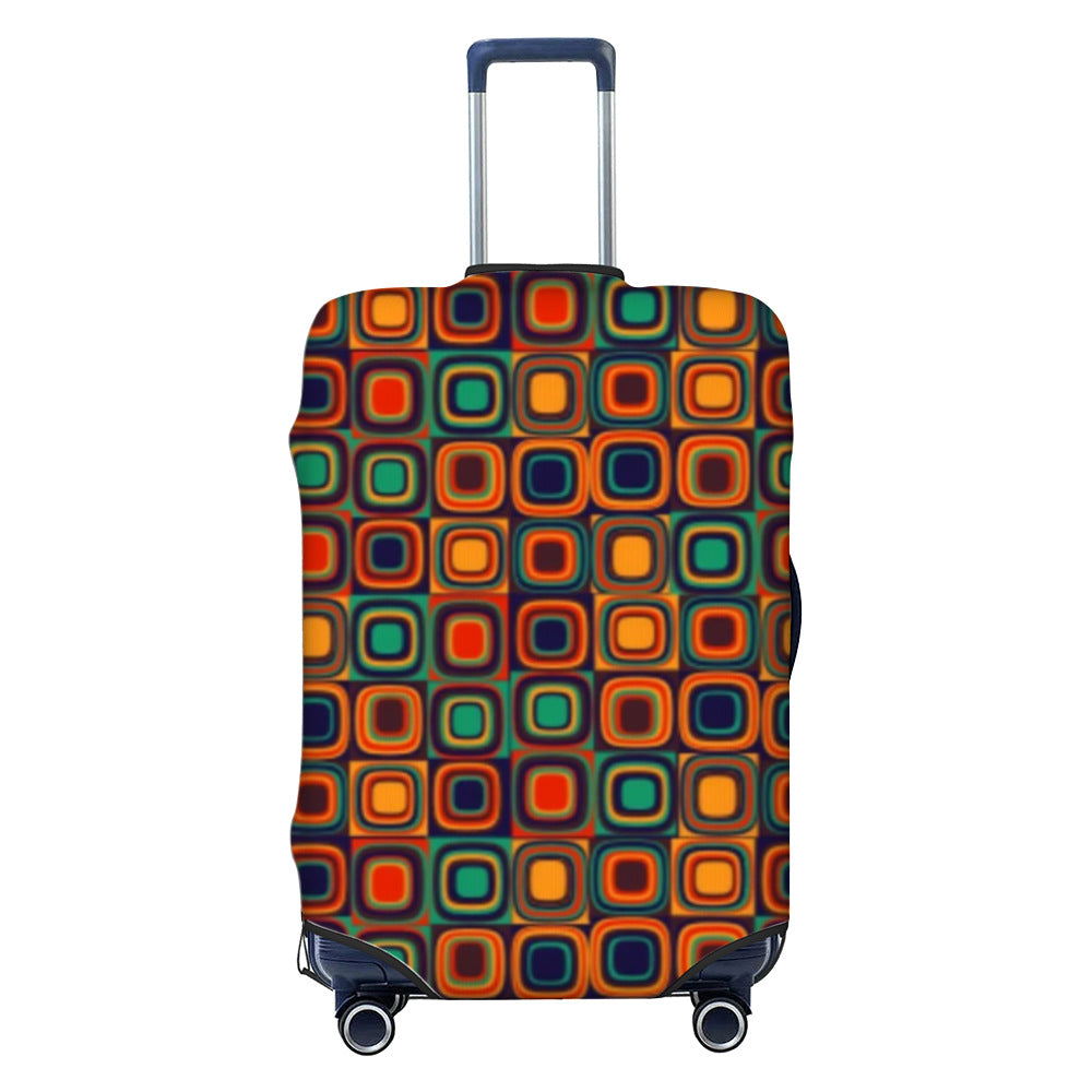 Unisex nicht-elastische Kofferhülle mit geometrischem Muster, Stretch-Polyester-Spandex-Hülle, Reißverschlussöffnung und rutschfester Innenbefestigung für Trolley Skanto