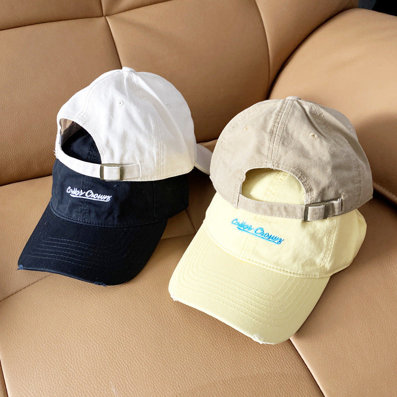 Lässige Distressed-Baumwoll-Baseballkappe für Damen Skanto