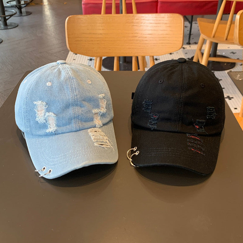 Unisex Distressed Baumwoll-Baseballkappe, verstellbar Skanto