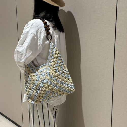 Handgeknüpfte Tragetasche im Boho-Stil Skanto