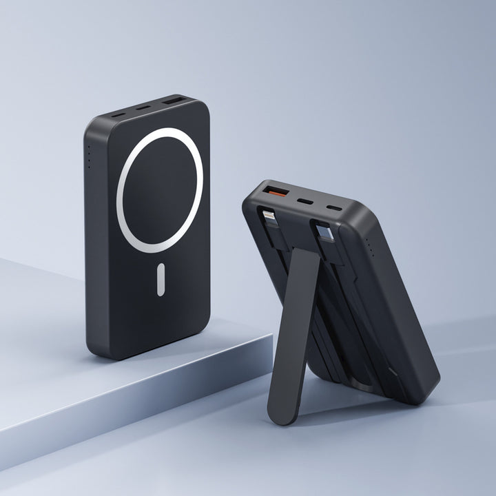 Powerbank mit integrierter Standfunktion und kabelloser Ladeoption Skanto