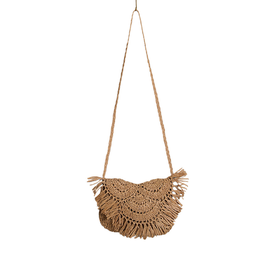Boho-Schultertasche aus handgefertigtem Naturmaterial Skanto