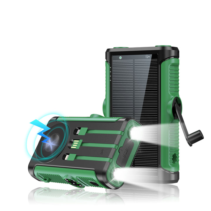 Tragbare Solar-Powerbank mit integriertem Handkurbel-Ladegerät Skanto