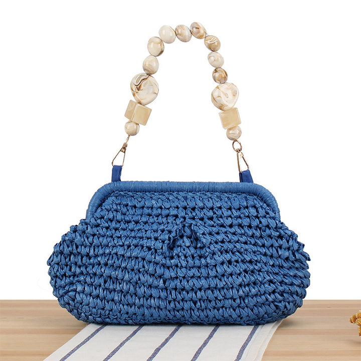 Korbtasche mit eleganten Holzdetails Skanto