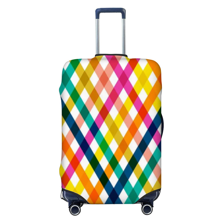 Unisex nicht-elastische Kofferhülle mit geometrischem Muster, Stretch-Polyester-Spandex-Hülle, Reißverschlussöffnung und rutschfester Innenbefestigung für Trolley Skanto