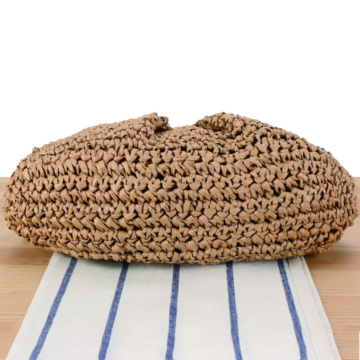 Korbtasche mit eleganten Holzdetails Skanto