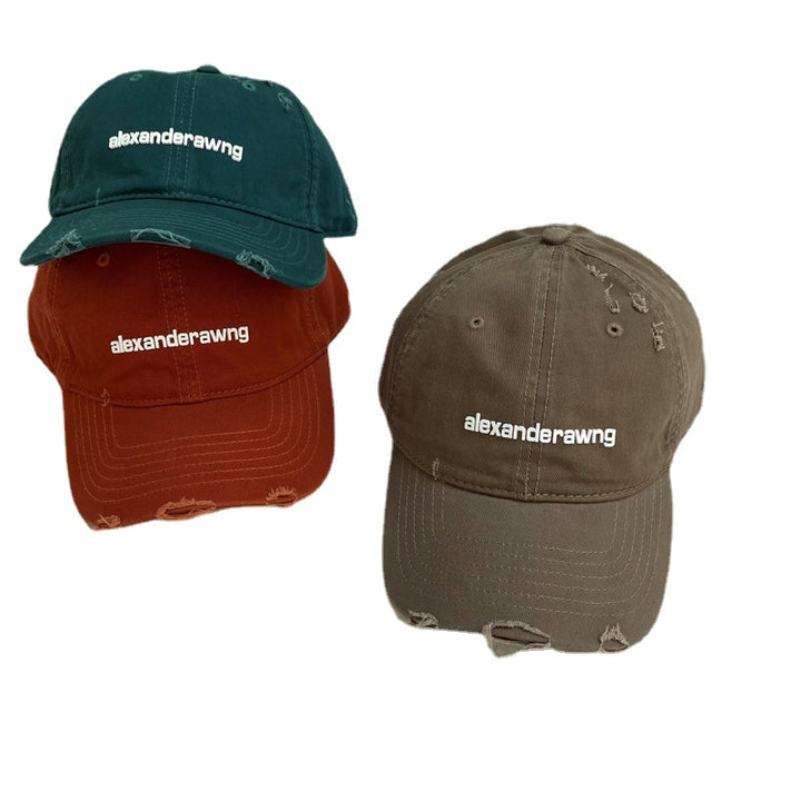 Unisex Distressed Baumwoll-Baseballkappe Skanto