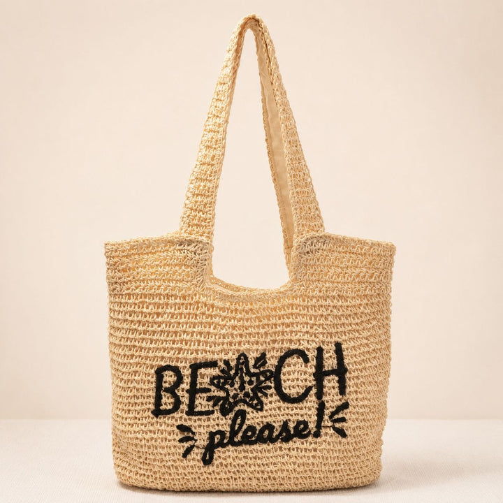 Strandtasche mit gesticktem Text Skanto