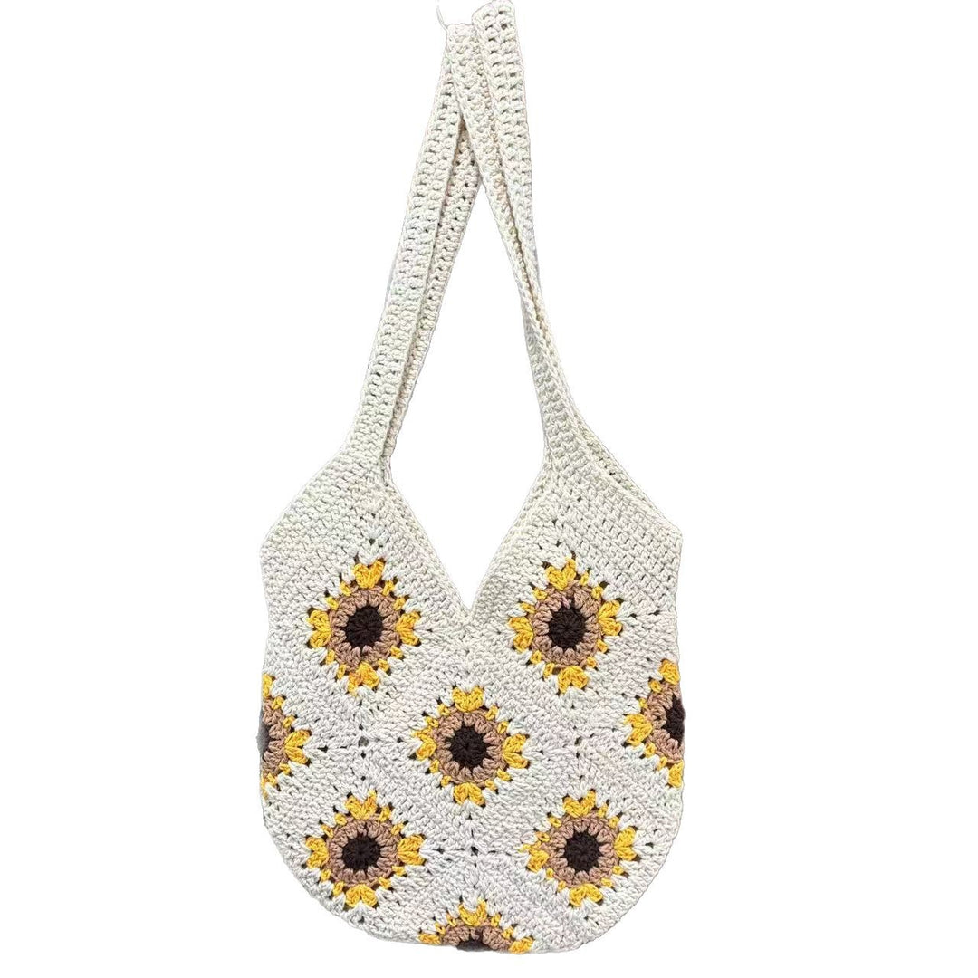 Handgeknüpfte Umhängetasche mit Sonnenblumenmotiv Skanto