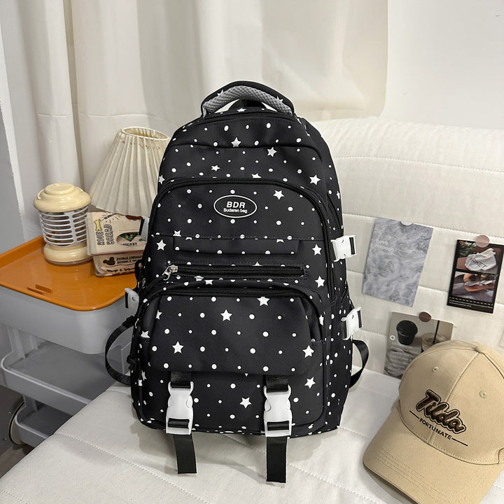 Rucksack Skanto mit Sternenmuster und mehreren Fächern