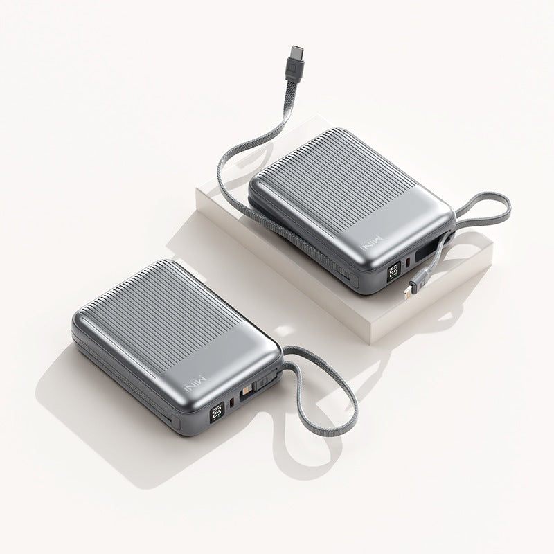 Kompakte Powerbank mit integriertem Kabelsystem Skanto