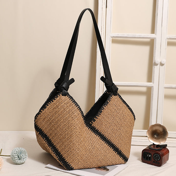 Handgefertigte Boho-Tasche mit Lederdetails Skanto