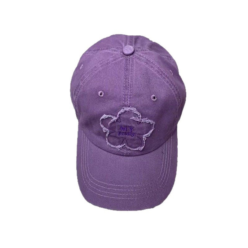 Damen Baseballkappe im Used-Look mit Blumenstickerei Skanto