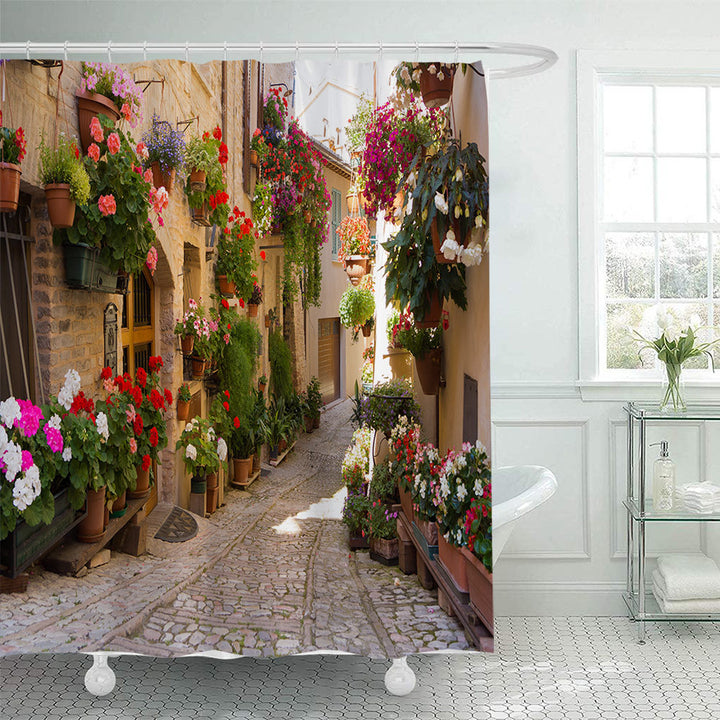 Duschvorhang Skanto im Stil einer Blumenallee