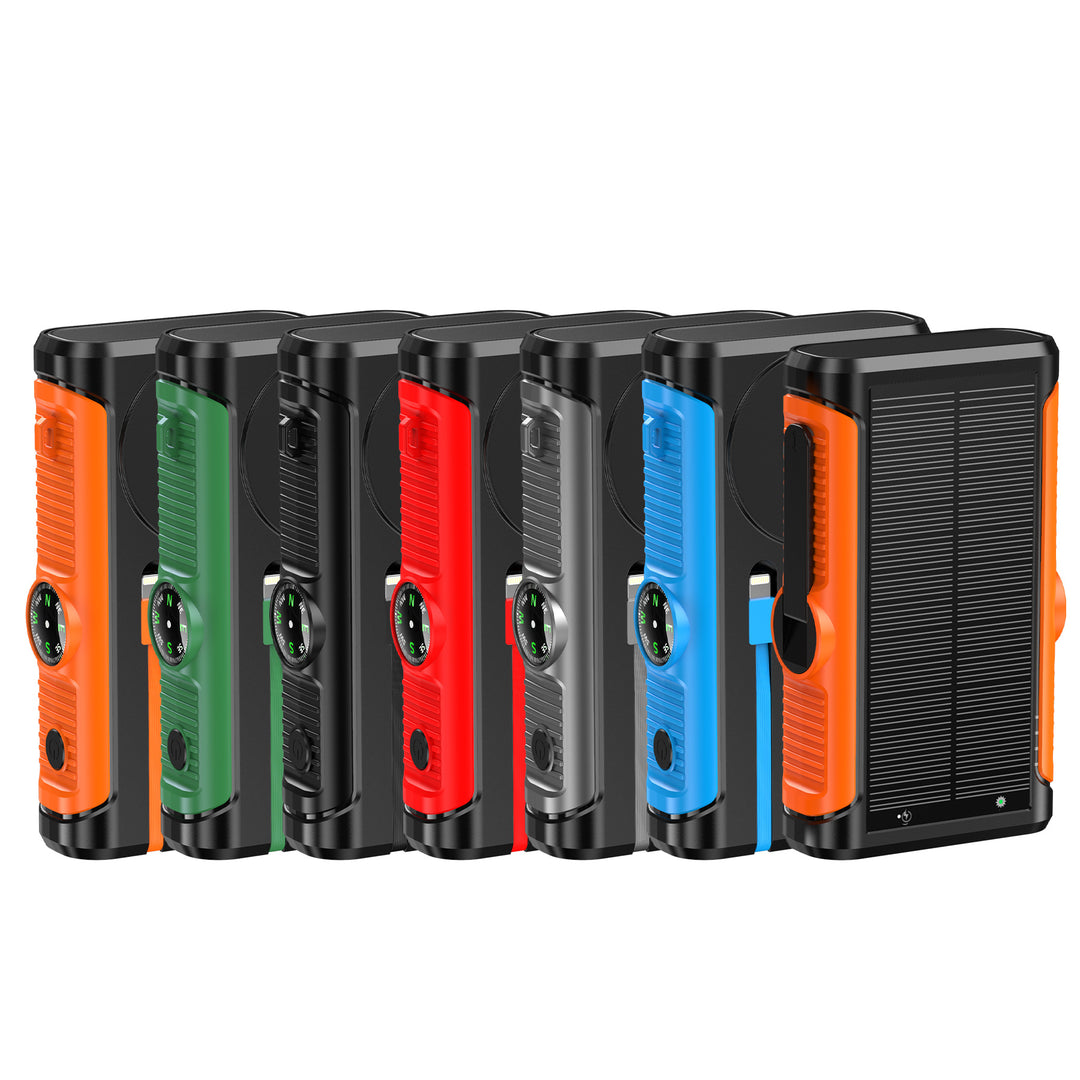 Tragbare Solar-Powerbank mit integriertem Handkurbel-Ladegerät Skanto