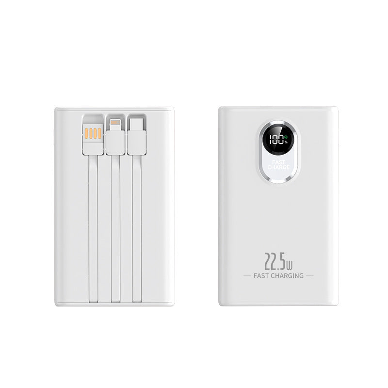 Kompakte Powerbank mit integriertem Schnellladeadapter und digitaler Leistungsanzeige Skanto