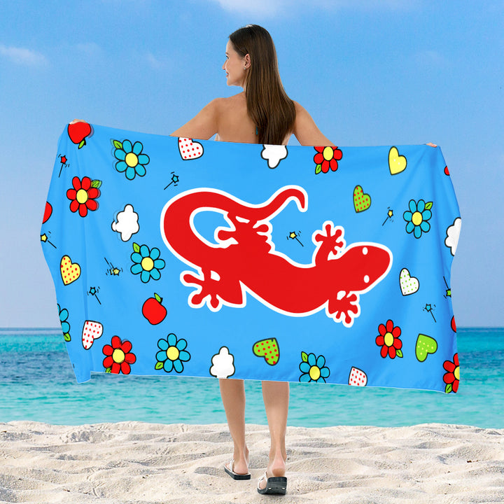 Strandtuch mit hellem Salamander- und Eiscreme-Design Skanto