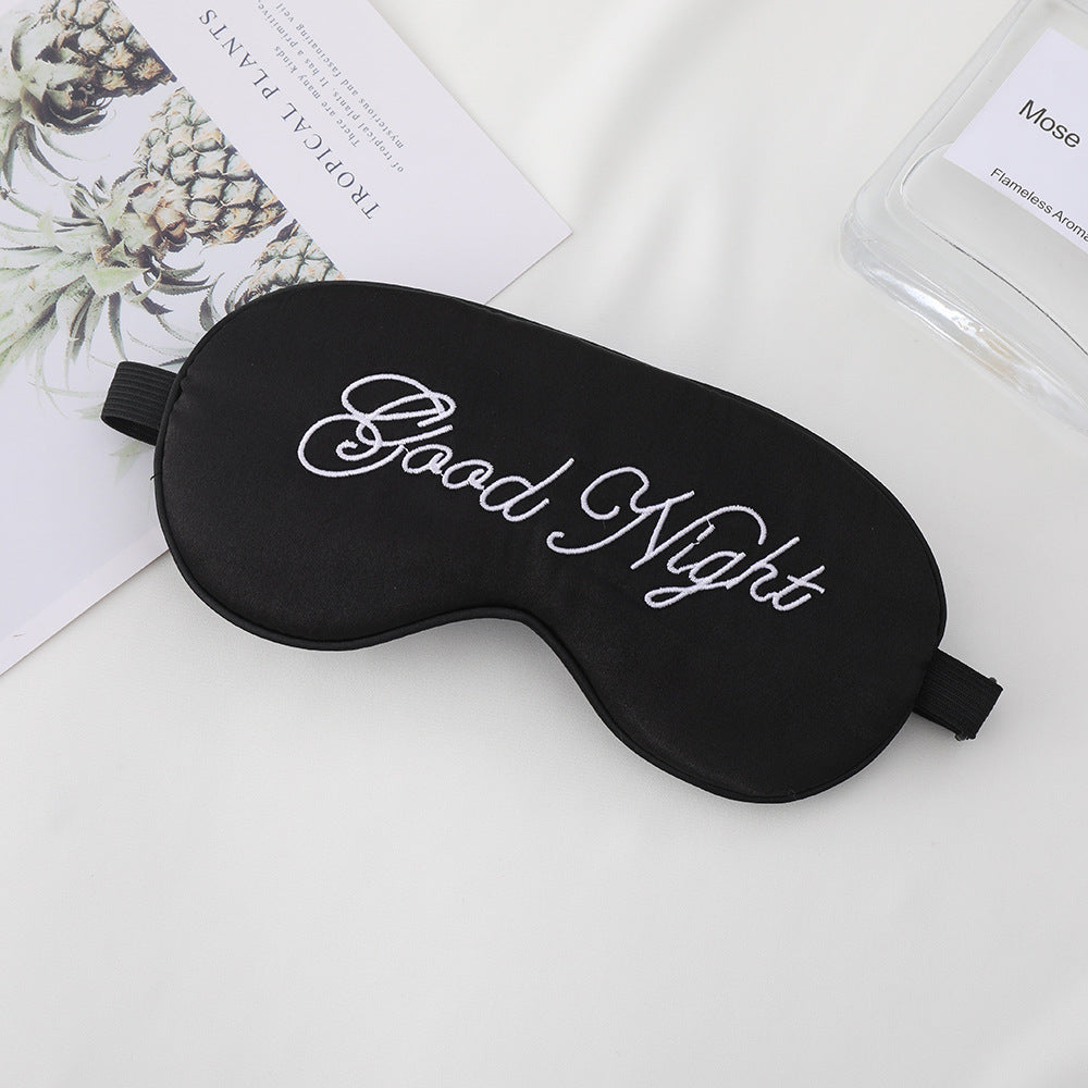 Unisex Skanto Bestickte Kontur-Schlafmaske mit dekorativer Schriftstickerei und verstellbarem Gummiband