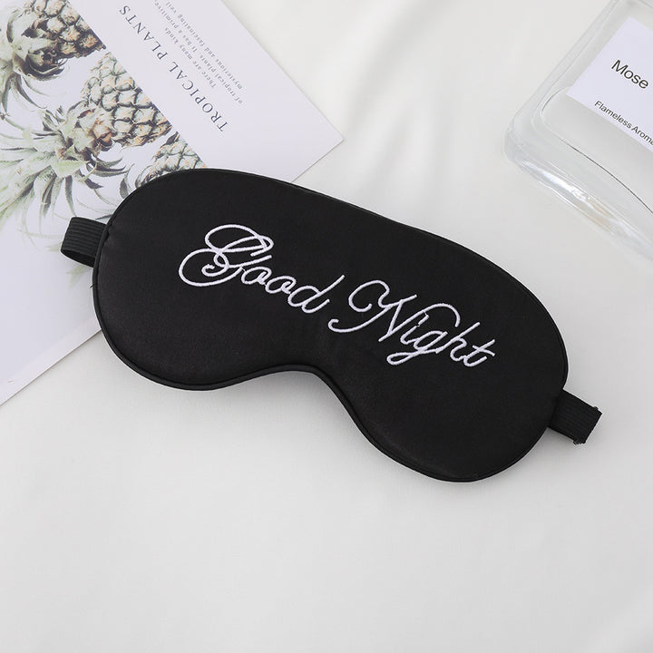 Unisex Skanto Bestickte Kontur-Schlafmaske mit dekorativer Schriftstickerei und verstellbarem Gummiband