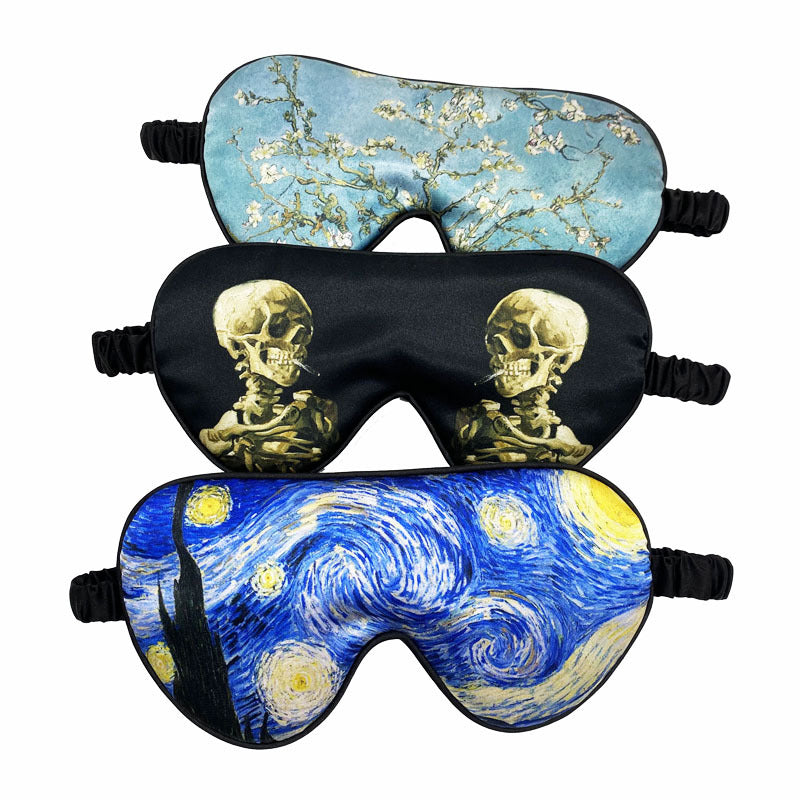 Unisex weiche ergonomische Schlafmaske mit konturiertem Augenbereich und verstellbarem Gummiband Skanto
