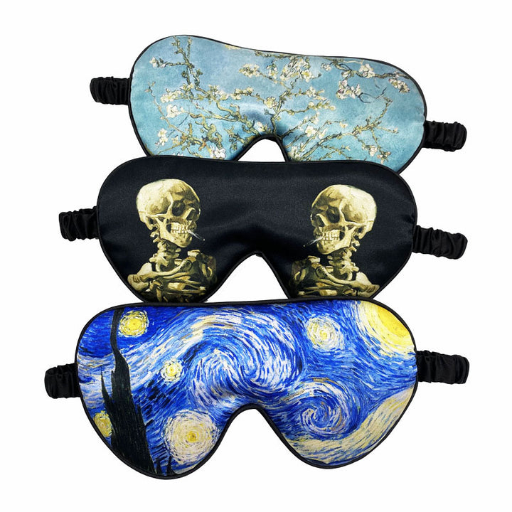 Unisex weiche ergonomische Schlafmaske mit konturiertem Augenbereich und verstellbarem Gummiband Skanto