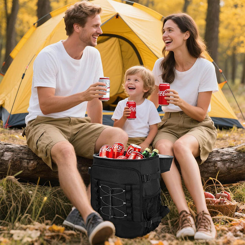 Unisex isolierter Kühlrucksack für Picknicks und Camping mit Seitenfächern für Flaschen, Außentasche für Smartphone und elastischem Gurt Skanto