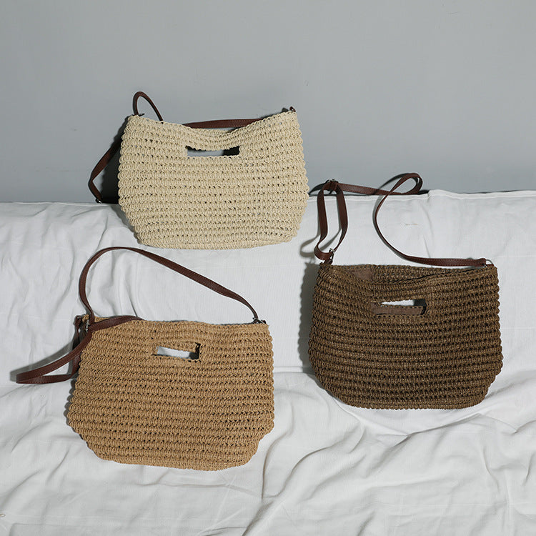 Handtasche aus Naturbaumwolle mit Ledergriffen Skanto