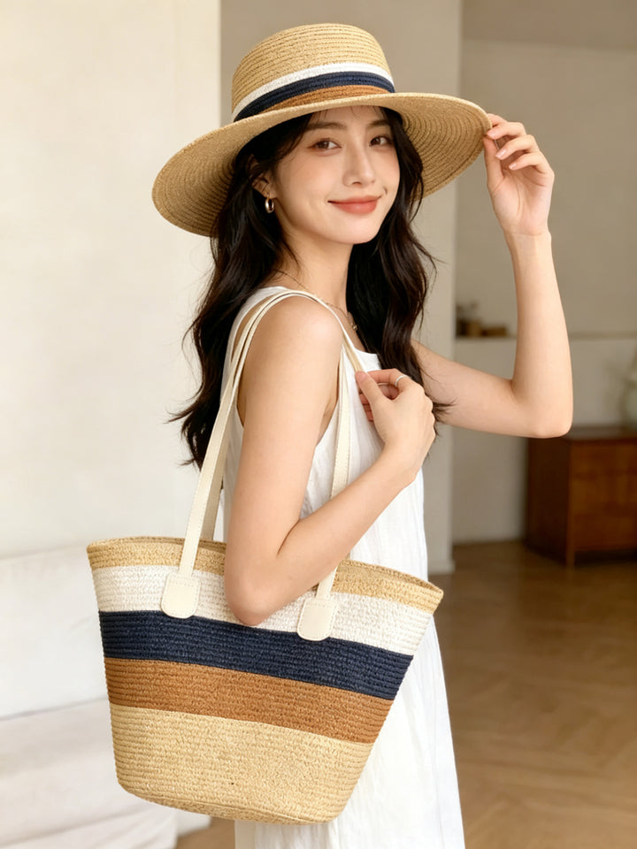 Strandtasche mit bunten Streifen Skanto