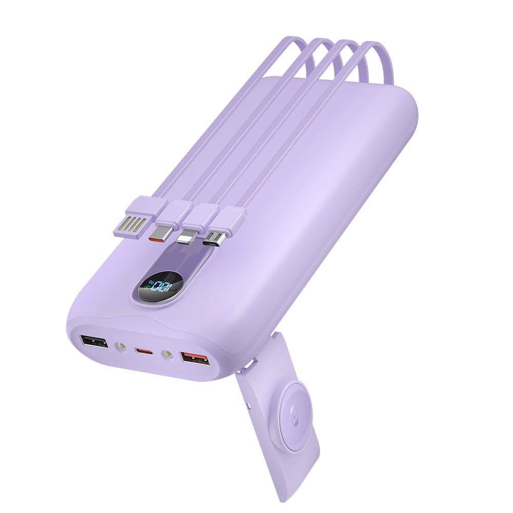 Powerbank mit integrierten Ladekabeln und LCD-Bildschirm Skanto