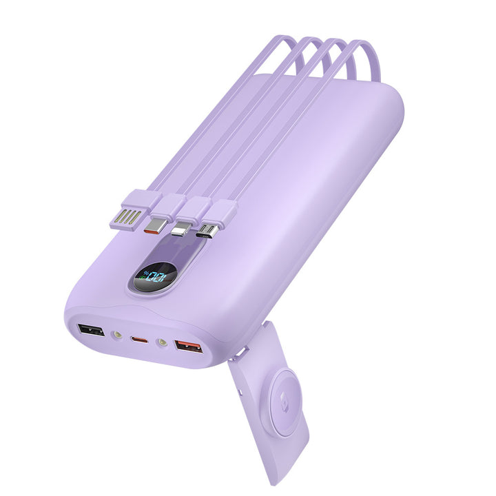 Powerbank mit integrierten Ladekabeln und LCD-Bildschirm Skanto