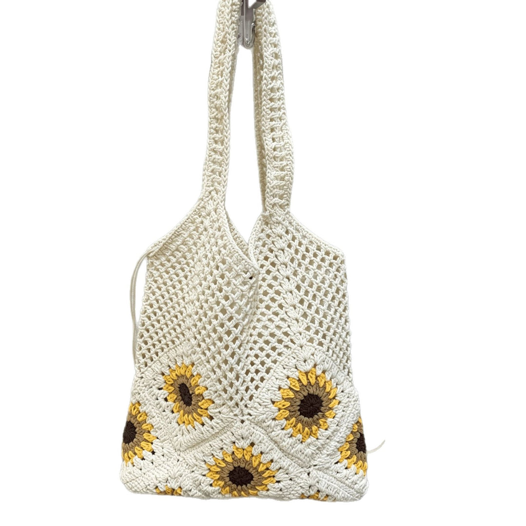Handgeknüpfte Baumwolltasche mit Sonnenblumenmuster Skanto