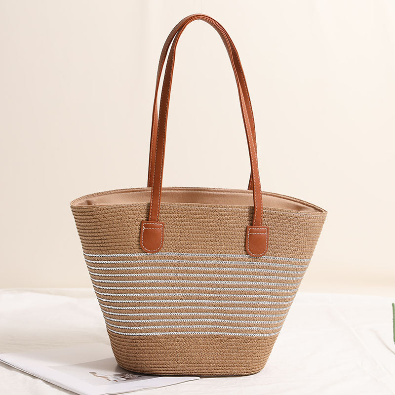Elegante gewebte Tasche mit Lederakzenten Skanto