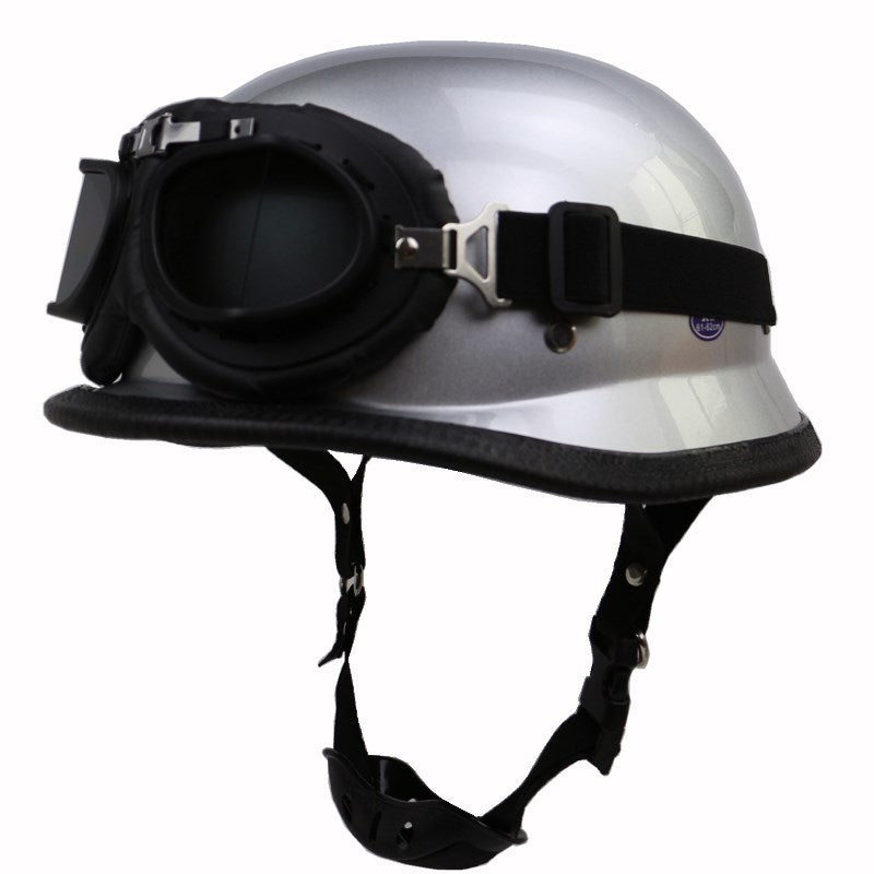 Retro Halbschalenhelm Motorradschutz mit Brille Skanto