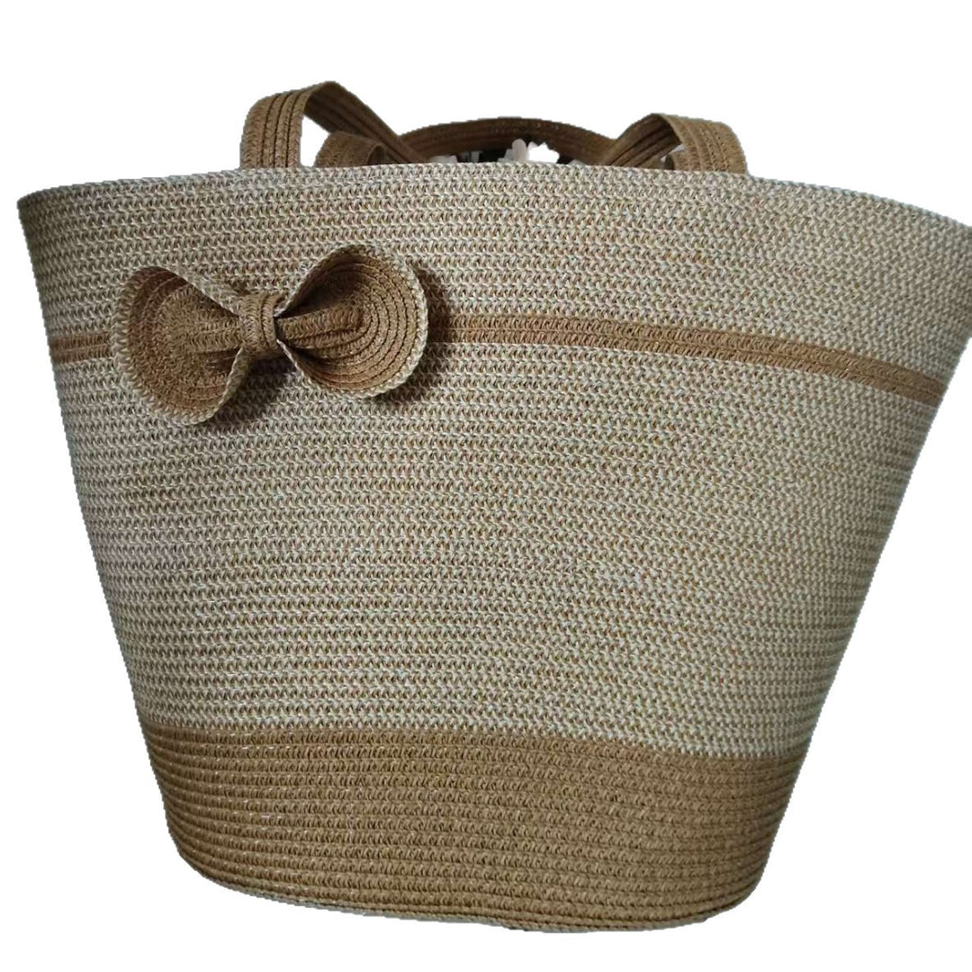 Elegante Strohtasche mit dekorativem Schleifenverschluss Skanto