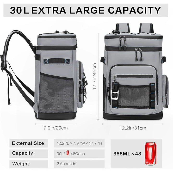 Unisex Isolierter Kühlrucksack mit Hartboden, mehreren Fächern und ergonomischen Gurten Skanto