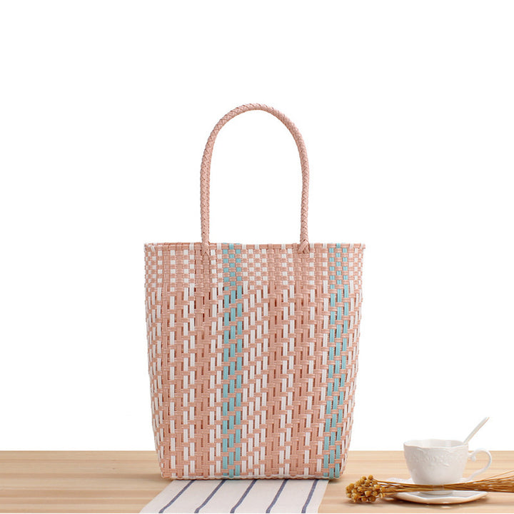 Geflochtener Shopper mit farbenfrohem Design Skanto