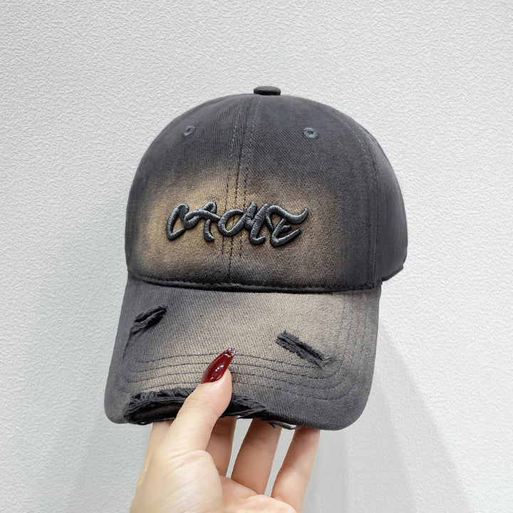 Herren Distressed Baseballkappe mit Frontstickerei Skanto