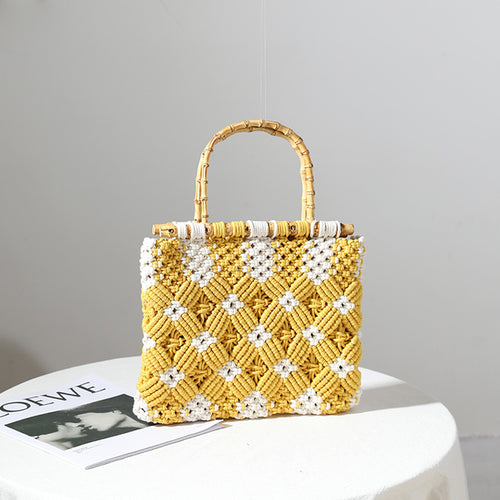 Stilvolle geflochtene Handtasche mit einzigartigem Karomuster Skanto