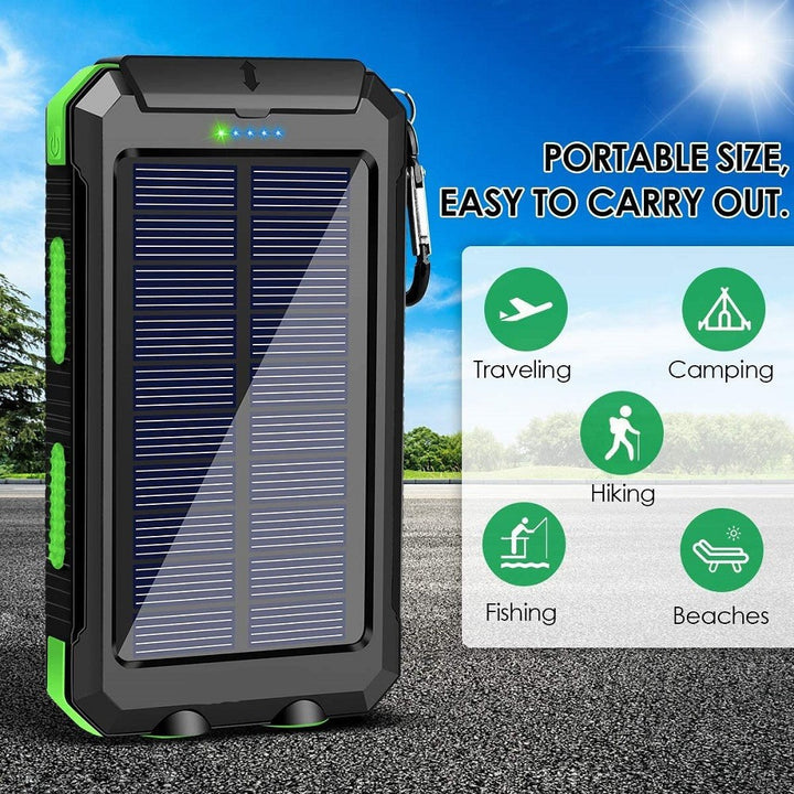 Solar Powerbank mit integriertem LED-Licht und Kompass Skanto