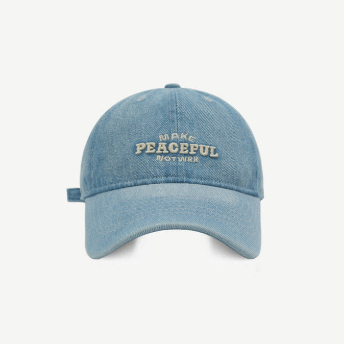 Damen Denim-Cap im Used-Look, bestickt, Skanto
