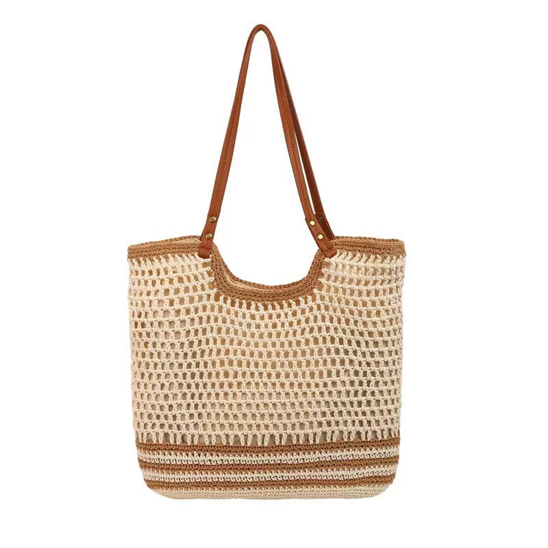 Handgewebte Strandtasche mit feiner Netzstruktur Skanto