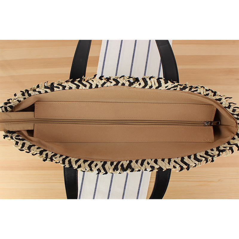 Stylische Freizeithandtasche aus geflochtenem Naturmaterial Skanto