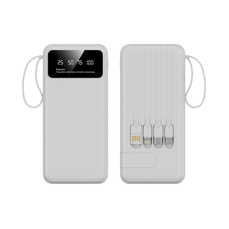 Multifunktionale Powerbank mit integrierten Ladekabeln Skanto