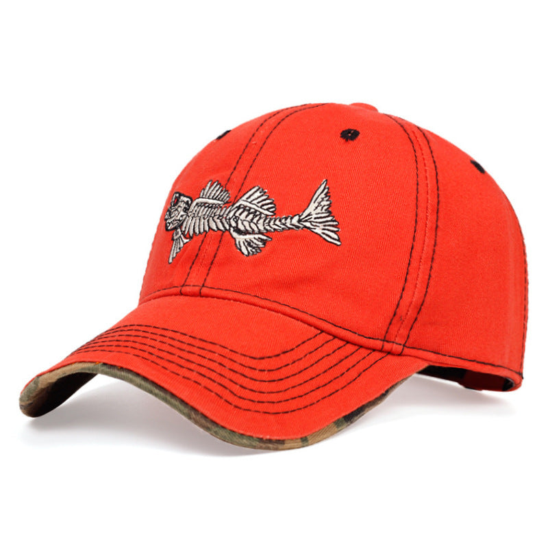 Herren Bestickte Baseballkappe mit Angelmotiv Skanto