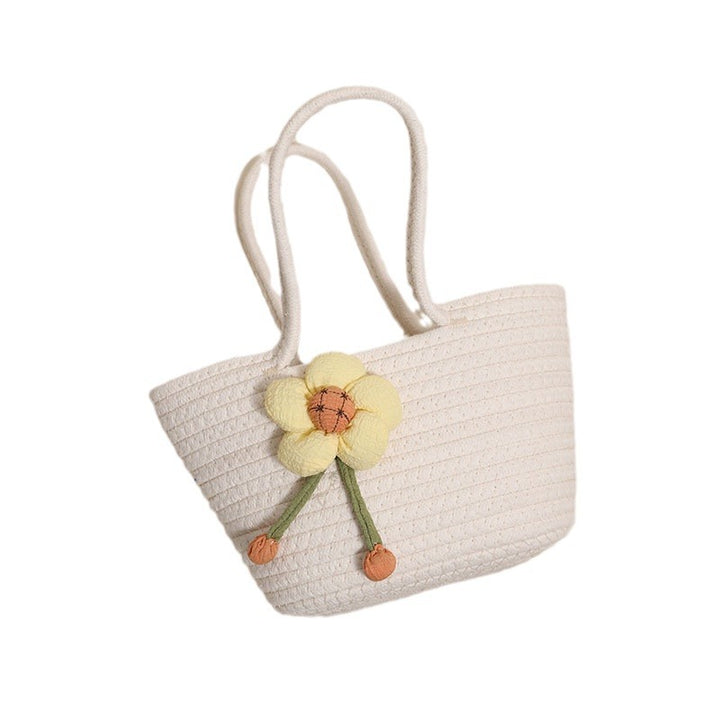 Handgemachte Korbtasche mit floralen Akzenten Skanto