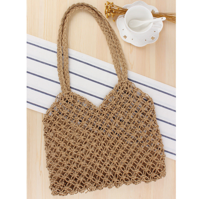 Moderne Netztasche aus Naturmaterialien Skanto