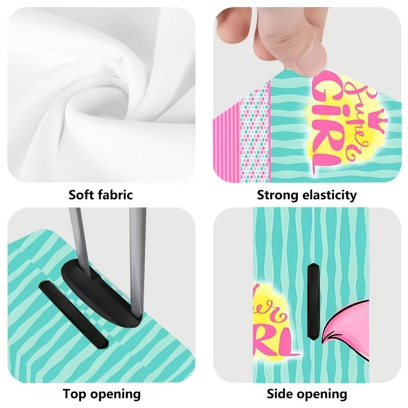 Damen-Nan-Elastik-Kofferhülle mit Flamingo-Print, Vollschutz mit Reißverschluss und rutschfester Innenbefestigung Skanto